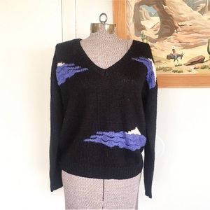 Handmade knit mountain landscape sweater